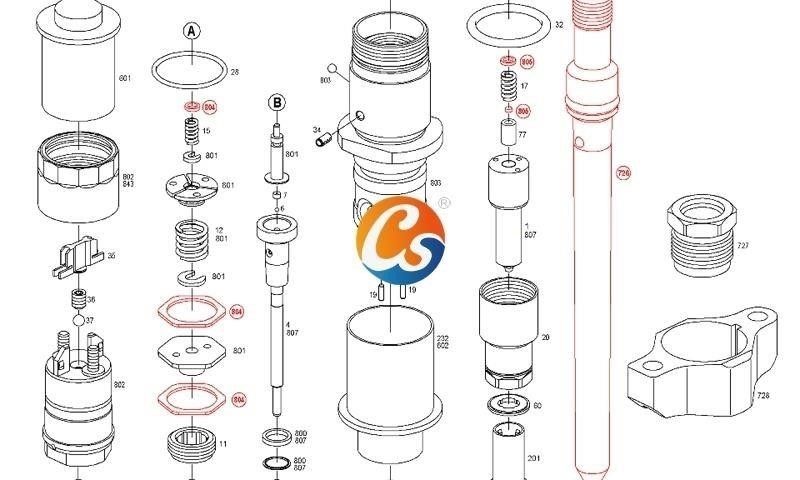 Diesel engine common rail fuel injector fit for fuel injector 5.9 cummins