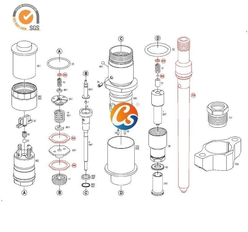 Diesel engine common rail fuel injector fit for fuel injector 5.9 cummins